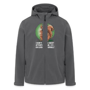 ADHS? Oh schau, ein Eichhörnchen! - Recycelte Männer Softshell-Jacke von Stanley/Stella - Anthrazit - Vorne - AI Model Male 185 light (185cm)
