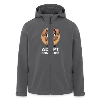 Adoptieren, Nicht Kaufen - Süßer Hund - Recycelte Männer Softshell-Jacke von Stanley/Stella - Anthrazit - Vorne - AI Model Male 185 light (185cm)