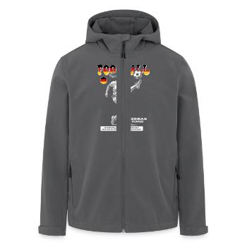 Germany Fußballerin Shirt: Spektakulärer Pass - Recycelte Männer Softshell-Jacke von Stanley/Stella - Anthrazit - Vorne - AI Model Male 185 light (185cm)