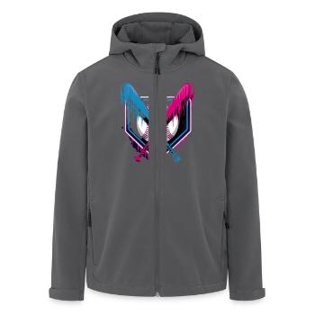 Baseball Leidenschaft Neon Stil - Recycelte Männer Softshell-Jacke von Stanley/Stella - Anthrazit - Vorne - AI Model Male 185 light (185cm)