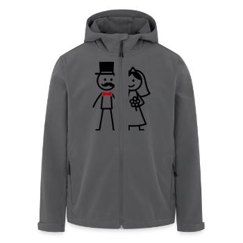 Hochzeitspaar Ehe Paar Hochzeit - Recycelte Männer Softshell-Jacke von Stanley/Stella - Anthrazit - Vorne - AI Model Male 185 light (185cm)