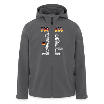 Germany Fußballspielerin Shirt: Faulspiel mit Stil - Recycelte Männer Softshell-Jacke von Stanley/Stella - Anthrazit - Vorne - AI Model Male 185 light (185cm)