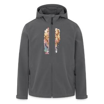 Niedliche Katzen Stapel Cartoon Illustration - Recycelte Männer Softshell-Jacke von Stanley/Stella - Anthrazit - Vorne - AI Model Male 185 light (185cm)