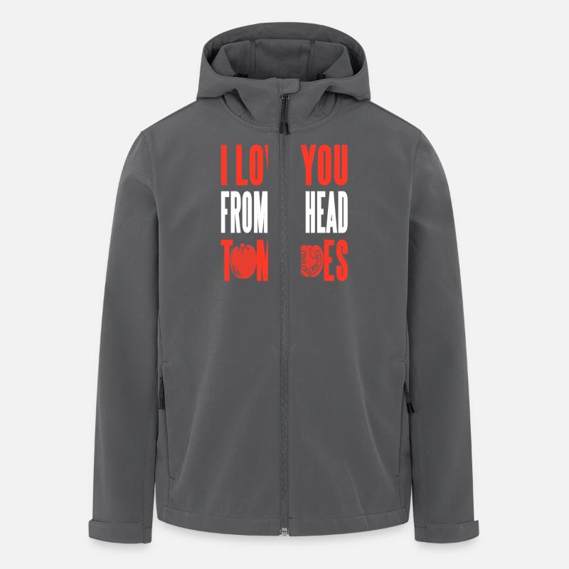 Je t’aime de ma tête tomates jeu de mots Romcom - Veste softshell homme en polyester recyclé Stanley/Stella - charbon