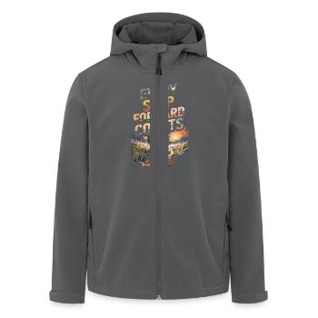 Jeder Schritt Vorwärts Zählt Natur Wandern - Recycelte Männer Softshell-Jacke von Stanley/Stella - Anthrazit - Vorne - AI Model Male 185 light (185cm)