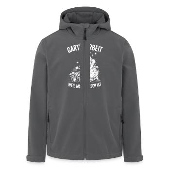 Gartenarbeit weil mord falsch ist - 50er Retro - Recycelte Männer Softshell-Jacke von Stanley/Stella - Anthrazit - Vorne - AI Model Male 185 light (185cm)