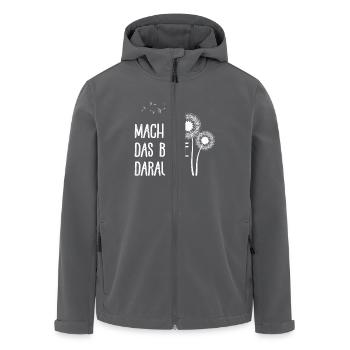 Löwenzahn MACH DAS BESTE DARAUS Positivität Lustig - Recycelte Männer Softshell-Jacke von Stanley/Stella - Anthrazit - Vorne - AI Model Male 185 light (185cm)