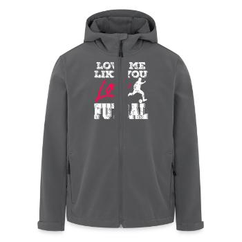 Aime-moi comme tu aimes le futsal Citation romantique d’un joueur - Veste softshell homme en polyester recyclé Stanley/Stella - charbon - Devant - AI Model Male 185 light (185cm)