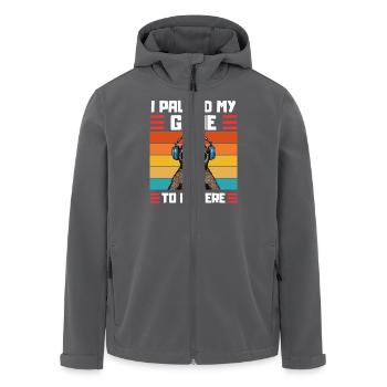 Zocker Faultier Spruch Gaming Humor - Recycelte Männer Softshell-Jacke von Stanley/Stella - Anthrazit - Vorne - AI Model Male 185 light (185cm)