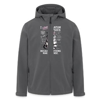 Ich liebe Quantenphysik – nix macht einen Sinn - Recycelte Männer Softshell-Jacke von Stanley/Stella - Anthrazit - Vorne - AI Model Male 185 light (185cm)