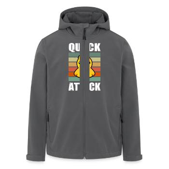 Quack Attack Gelbe Gummiente Quietscheente - Recycelte Männer Softshell-Jacke von Stanley/Stella - Anthrazit - Vorne - AI Model Male 185 light (185cm)