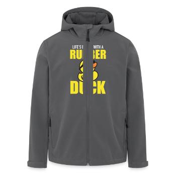 Life's Better WIth A Rubber Duck - Quietscheenten - Recycelte Männer Softshell-Jacke von Stanley/Stella - Anthrazit - Vorne - AI Model Male 185 light (185cm)