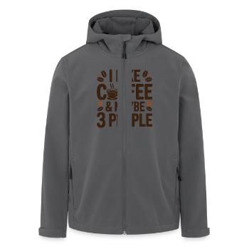 Kaffee Spruch für Kaffeeliebhaber - Recycelte Männer Softshell-Jacke von Stanley/Stella - Anthrazit - Vorne - AI Model Male 185 light (185cm)