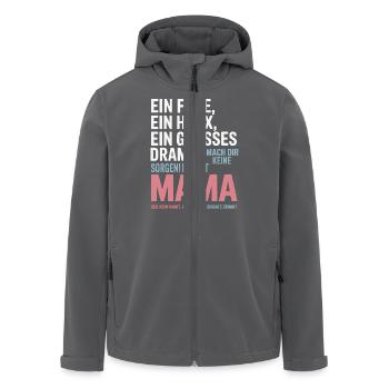 Da ist Mama – Heldin im Reimchaos - Recycelte Männer Softshell-Jacke von Stanley/Stella - Anthrazit - Vorne - AI Model Male 185 light (185cm)