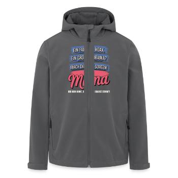 Da ist Mama – Heldin im Reimchaos - Recycelte Männer Softshell-Jacke von Stanley/Stella - Anthrazit - Vorne - AI Model Male 185 light (185cm)