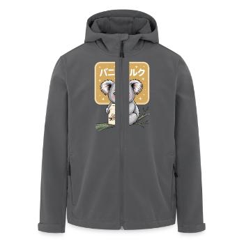 Kawaii Koala Trinkt Vanille Milch Niedliches Tier - Recycelte Männer Softshell-Jacke von Stanley/Stella - Anthrazit - Vorne - AI Model Male 185 light (185cm)