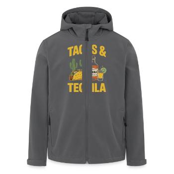Tacos & Tequila – Fiesta Design für Mexiko-Fans - Recycelte Männer Softshell-Jacke von Stanley/Stella - Anthrazit - Vorne - AI Model Male 185 light (185cm)