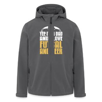 Yep I'm a Dad and I Love Futsal and Beer Humor - Men’s Recycled Softshell Jacket by Stanley/Stella - anthracite - Front - AI Model Male 185 light (185cm)