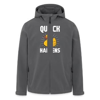 Quietscheenten Geschenk Gelbe Ente Quack Happens - Recycelte Männer Softshell-Jacke von Stanley/Stella - Anthrazit - Vorne - AI Model Male 185 light (185cm)