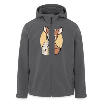 Kawaii Hirsch Trinken Vanille Milch Cartoon Tier - Recycelte Männer Softshell-Jacke von Stanley/Stella - Anthrazit - Vorne - AI Model Male 185 light (185cm)