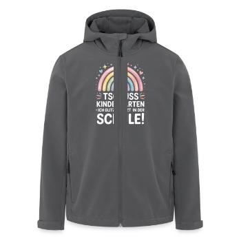 Tschüss Kindergarten Einschulung 2025 Mädchen - Recycelte Männer Softshell-Jacke von Stanley/Stella - Anthrazit - Vorne - AI Model Male 185 light (185cm)