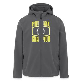 Champion de futsal Joueur audacieux Victoire sur le terrain intérieur - Veste softshell homme en polyester recyclé Stanley/Stella - charbon - Devant - AI Model Male 185 light (185cm)