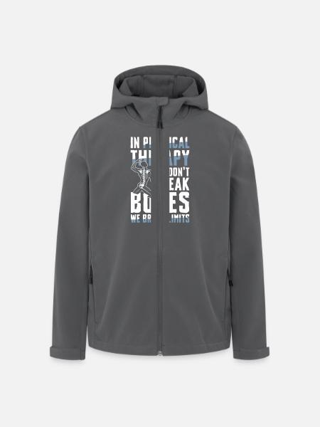 Physiotherapie Grenzen Überwinden Mit Haltung - Recycelte Männer Softshell-Jacke von Stanley/Stella - Anthrazit