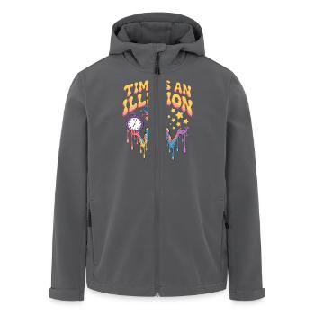 Zeit ist eine Illusion Psychedelisches Design - Recycelte Männer Softshell-Jacke von Stanley/Stella - Anthrazit - Vorne - AI Model Male 185 light (185cm)