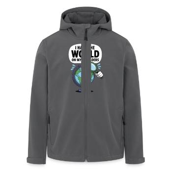 Lustig Geografie Die ganze Welt auf den Schultern - Recycelte Männer Softshell-Jacke von Stanley/Stella - Anthrazit - Vorne - AI Model Male 185 light (185cm)