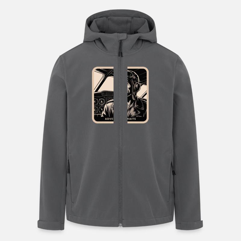 PILOT, ADVENTURE AWAITS - Men’s Recycled Softshell Jacket by Stanley/Stella - anthracite
