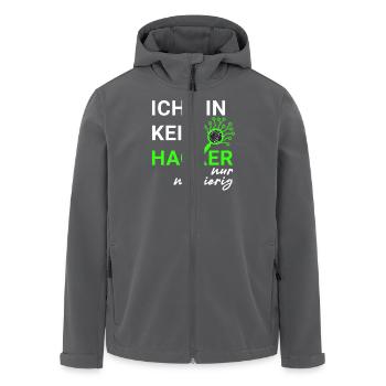 Ich bin kein Hacker – nur neugierig - Recycelte Männer Softshell-Jacke von Stanley/Stella - Anthrazit - Vorne - AI Model Male 185 light (185cm)