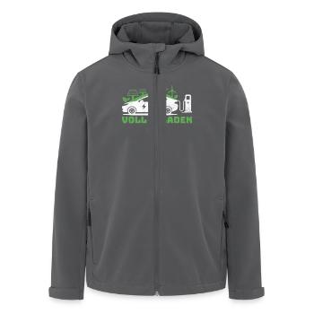 E-Autos VOLL GELADEN - Recycelte Männer Softshell-Jacke von Stanley/Stella - Anthrazit - Vorne - AI Model Male 185 light (185cm)