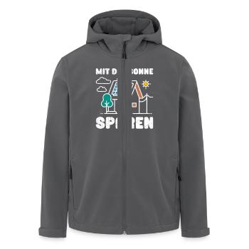 Solar Energie MIT DER SONNE SPAREN Lustiges - Recycelte Männer Softshell-Jacke von Stanley/Stella - Anthrazit - Vorne - AI Model Male 185 light (185cm)