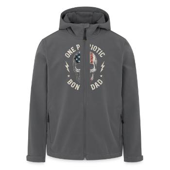 Bonus Dad mit Flaggen-Schädel - Recycelte Männer Softshell-Jacke von Stanley/Stella - Anthrazit - Vorne - AI Model Male 185 light (185cm)