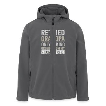 Opa im Ruhestand Humor Enkelin Großvater - Recycelte Männer Softshell-Jacke von Stanley/Stella - Anthrazit - Vorne - AI Model Male 185 light (185cm)