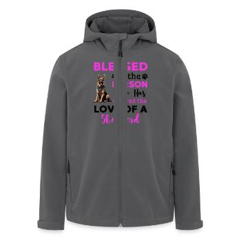 Deutscher Schäferhund Liebe Hundehalter - Recycelte Männer Softshell-Jacke von Stanley/Stella - Anthrazit - Vorne - AI Model Male 185 light (185cm)