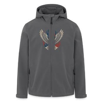 American - Flammender Adler - Recycelte Männer Softshell-Jacke von Stanley/Stella - Anthrazit - Vorne - AI Model Male 185 light (185cm)