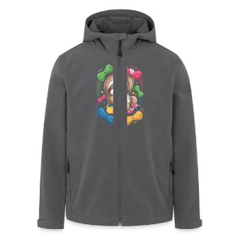 Lustiges Faultier Bouldern - Recycelte Männer Softshell-Jacke von Stanley/Stella - Anthrazit - Vorne - AI Model Male 185 light (185cm)