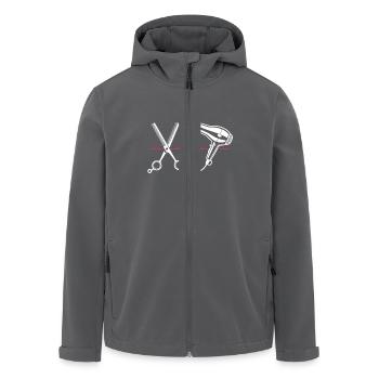 Friseur Friseurin Haarschnitt - Recycelte Männer Softshell-Jacke von Stanley/Stella - Anthrazit - Vorne - AI Model Male 185 light (185cm)
