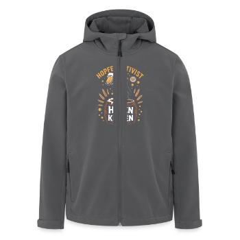 Heben Statt Kleben Lustiges Bierdesign - Recycelte Männer Softshell-Jacke von Stanley/Stella - Anthrazit - Vorne - AI Model Male 185 light (185cm)
