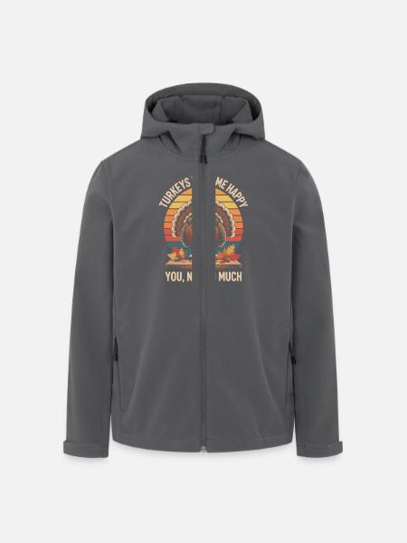 Witziges Thanksgiving Design mit Truthahn - Recycelte Männer Softshell-Jacke von Stanley/Stella - Anthrazit
