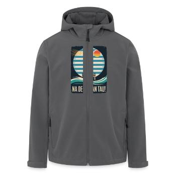 Leuchtturm Na Denn Man Tau Küstenspruch - Recycelte Männer Softshell-Jacke von Stanley/Stella - Anthrazit - Vorne - AI Model Male 185 light (185cm)