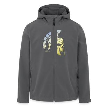 Spartaner Gladiator Skull - Recycelte Männer Softshell-Jacke von Stanley/Stella - Anthrazit - Vorne - AI Model Male 185 light (185cm)