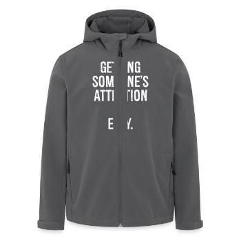 Es ist einfach, Aufmerksamkeit zu erregen - Recycelte Männer Softshell-Jacke von Stanley/Stella - Anthrazit - Vorne - AI Model Male 185 light (185cm)
