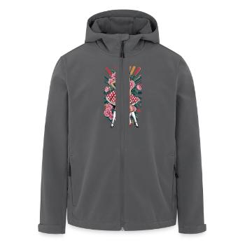 Rockabilly Retro Frau Mit Gitarre Und Blumen - Recycelte Männer Softshell-Jacke von Stanley/Stella - Anthrazit - Vorne - AI Model Male 185 light (185cm)