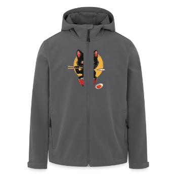 Schwarze Katze Mit Ramen Schüssel Mond - Recycelte Männer Softshell-Jacke von Stanley/Stella - Anthrazit - Vorne - AI Model Male 185 light (185cm)