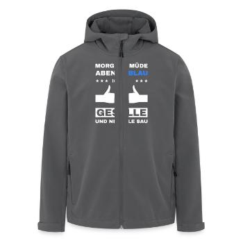 Geselle Facharbeiter Azubi Prüfung - Recycelte Männer Softshell-Jacke von Stanley/Stella - Anthrazit - Vorne - AI Model Male 185 light (185cm)