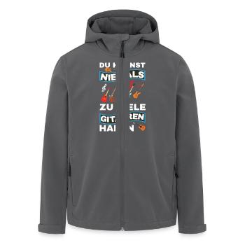 Gitarre Spruch Band Musikinstrument E-Gitarre - Recycelte Männer Softshell-Jacke von Stanley/Stella - Anthrazit - Vorne - AI Model Male 185 light (185cm)