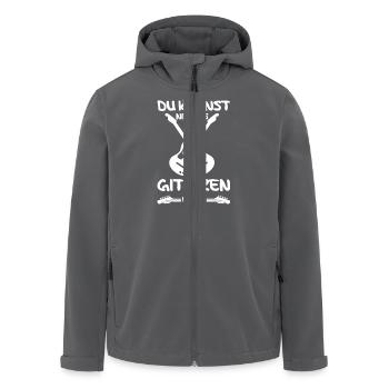 Gitarre Spruch Band Musikinstrument E-Gitarre - Recycelte Männer Softshell-Jacke von Stanley/Stella - Anthrazit - Vorne - AI Model Male 185 light (185cm)