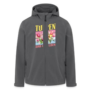 Gärtner TULPEN SIND MEIN LEBEN Garten Tulpe Lustig - Recycelte Männer Softshell-Jacke von Stanley/Stella - Anthrazit - Vorne - AI Model Male 185 light (185cm)